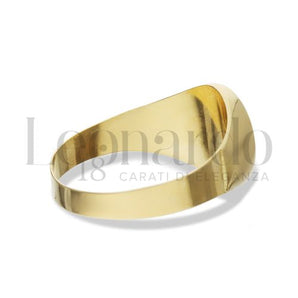 Anello uomo scudo scatolato oro giallo