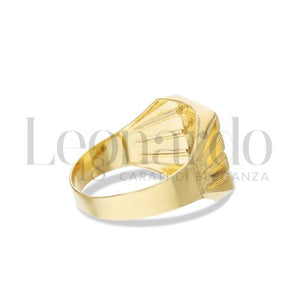 Anello a scudo da Uomo stampato Oro Giallo