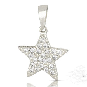 Anhänger Stern Zirkonia Weißgold