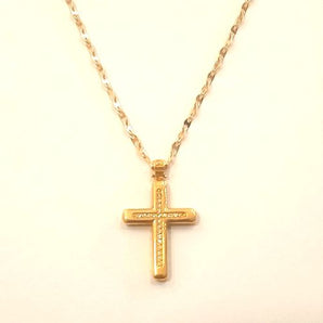 Collana croce diamanti oro giallo