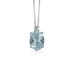 Halskette Aquamarin und Diamant