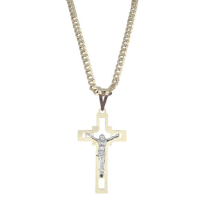 Collana crocifisso oro giallo uomo