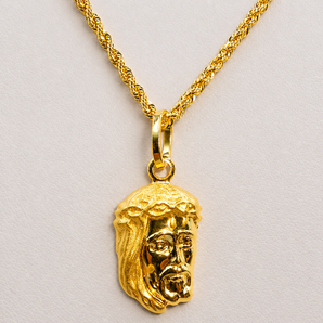 Collana volto Cristo oro giallo