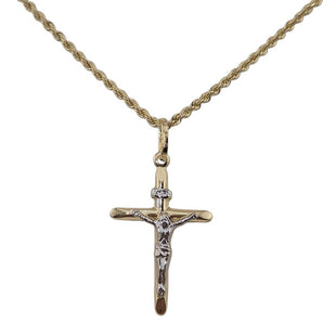 Collana crocifisso uomo oro giallo