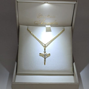 Collana crocifisso uomo oro giallo