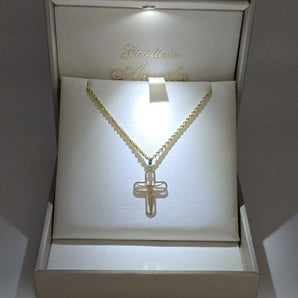 Collana crocifisso oro bicolore