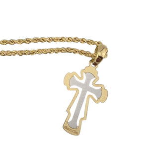 Collana croce uomo oro bicolore