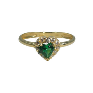 anello cuore verde oro giallo