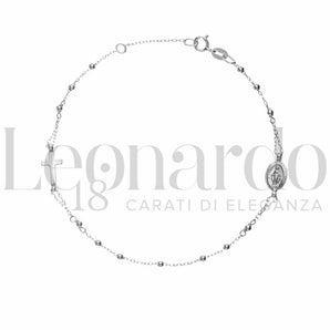 bracciale rosario oro bianco