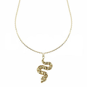 Collana A Strati Con Ciondolo Serpente E Catena Cubana – Oro, Regolabile, Per Donna, In Lega Di Qualità