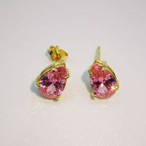 orecchini quarzo rosa oro