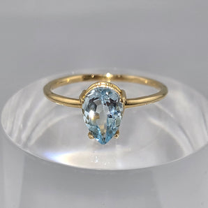 Anello topazio azzurro oro giallo