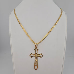 Collier homme crucifix or jaune