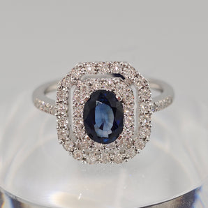 Ring Masterbliss Dew with diamonds and sapphire 20109833