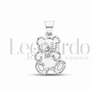 Pendente donna orsetto in oro bianco