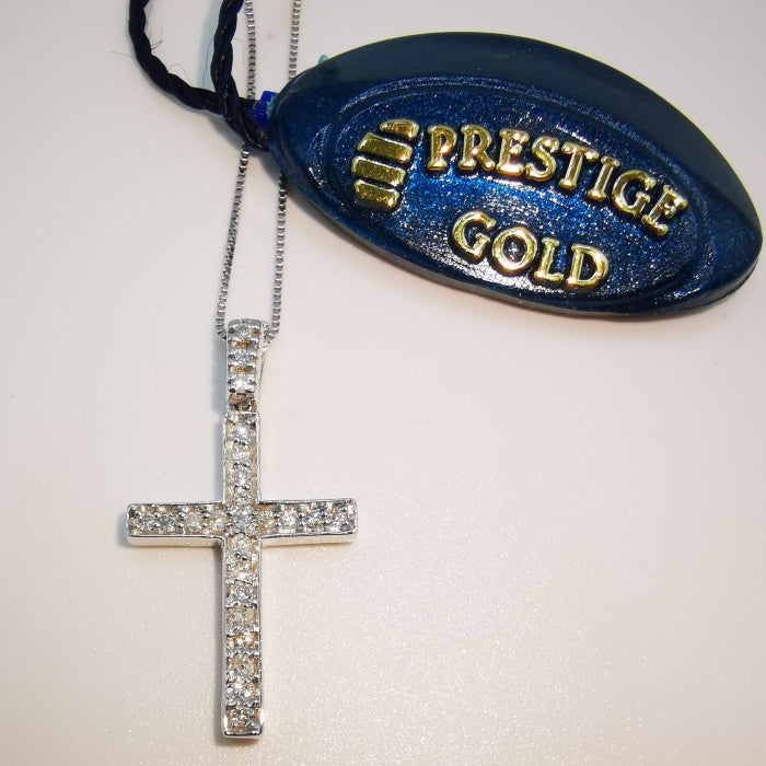 Ciondolo Croce Collana Croce In Argento Sterling 925 Con Ciondolo CZ - 24mm, Chiusura A Granchietto, 18 Pollici Collana Pendente Donna - Foto 6