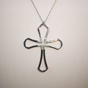 Collana bliss croce diamanti - Gioielleria Angela 